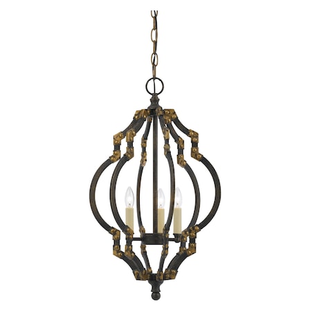 Iron / Antiqued Gold Howell 3 Light Chandelier